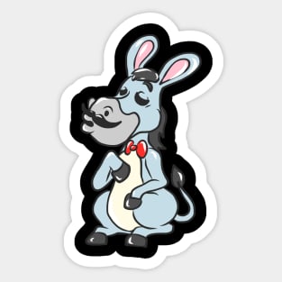 Sweet donkey kids comic donkey mule draft animal Muli Sticker